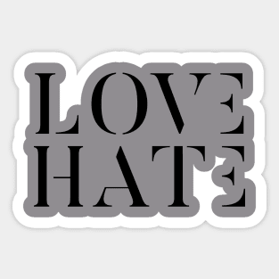 Love Hate Typography Sticker